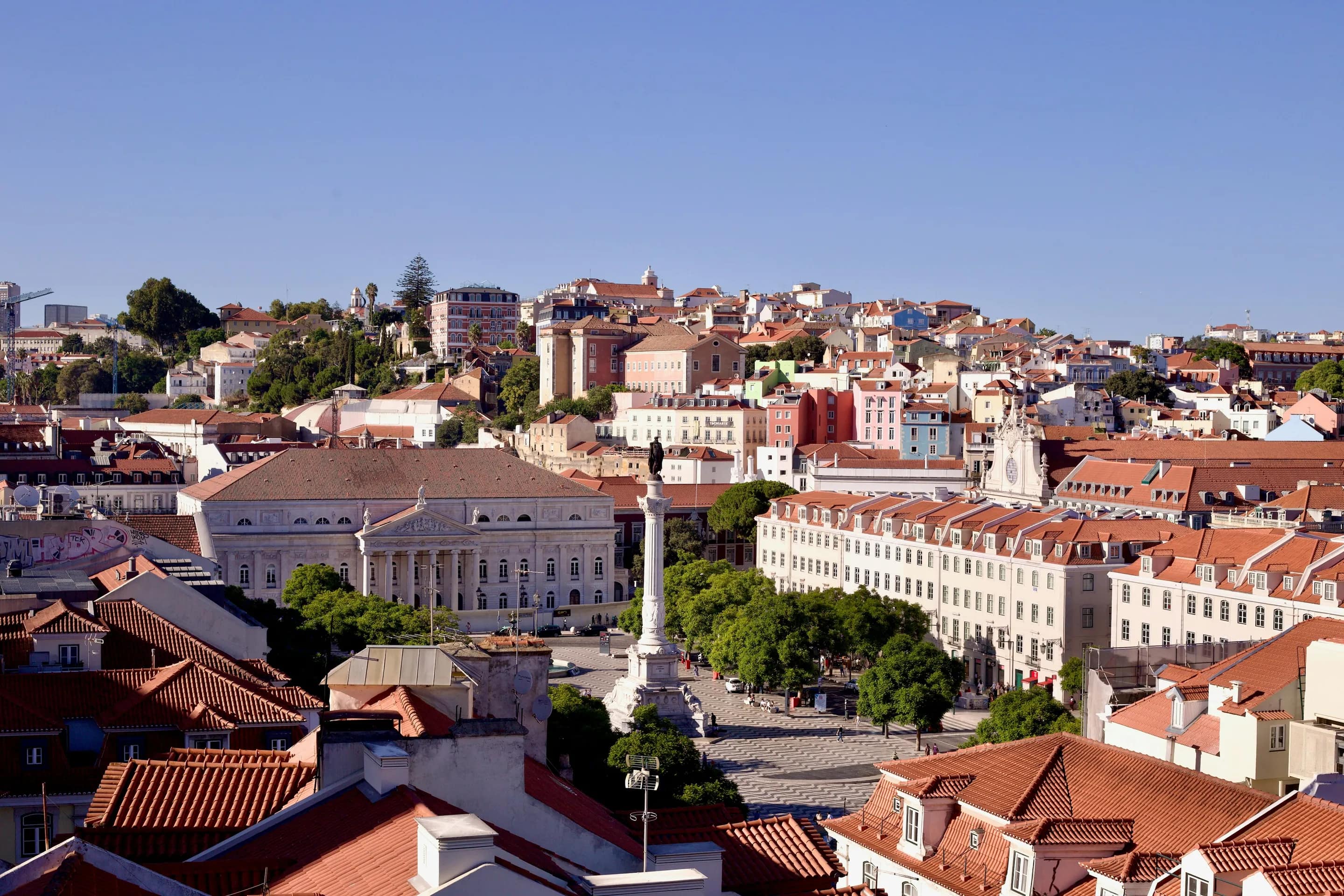 Lisbon cityscape at sunset